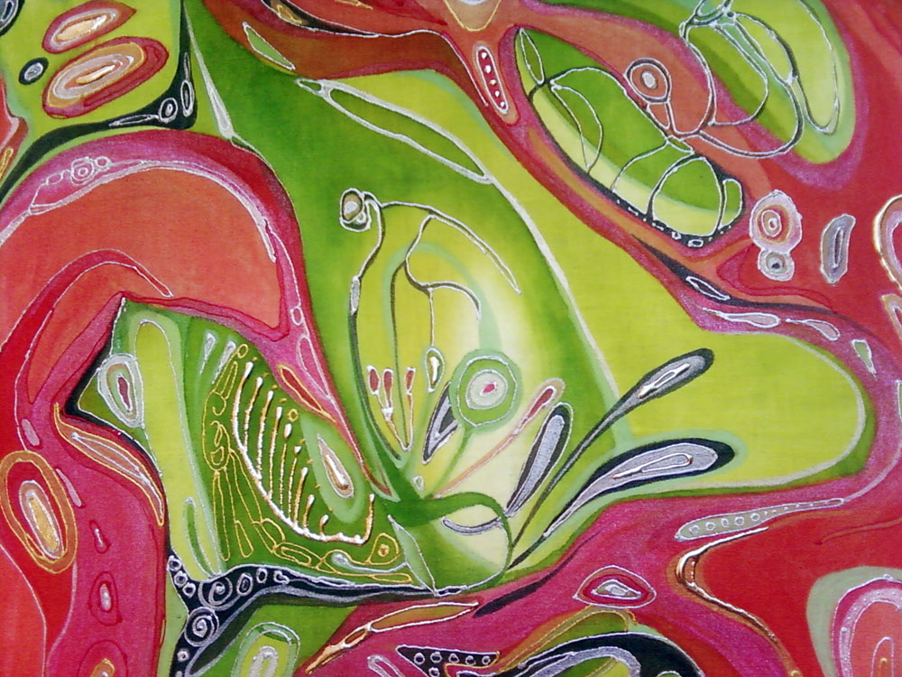 Батик «Трипілля». 2013. Льон, акрил, об’ємний контур